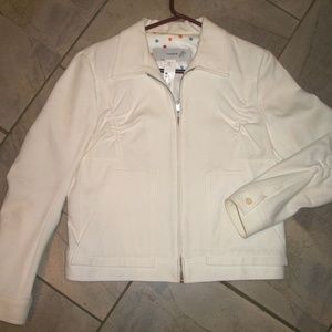 Cacharel White Zipper Front Lined Jacket M